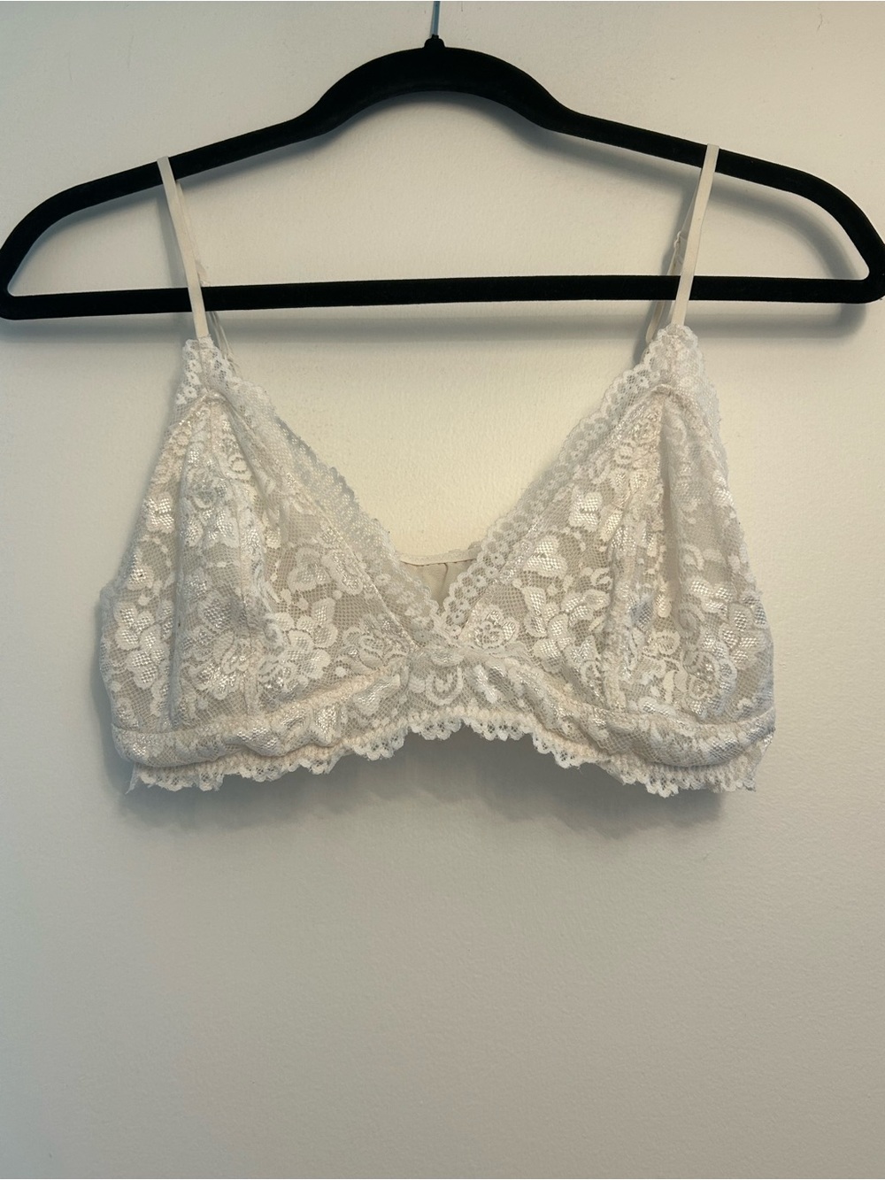 Talula White Lace Triangle Bralette